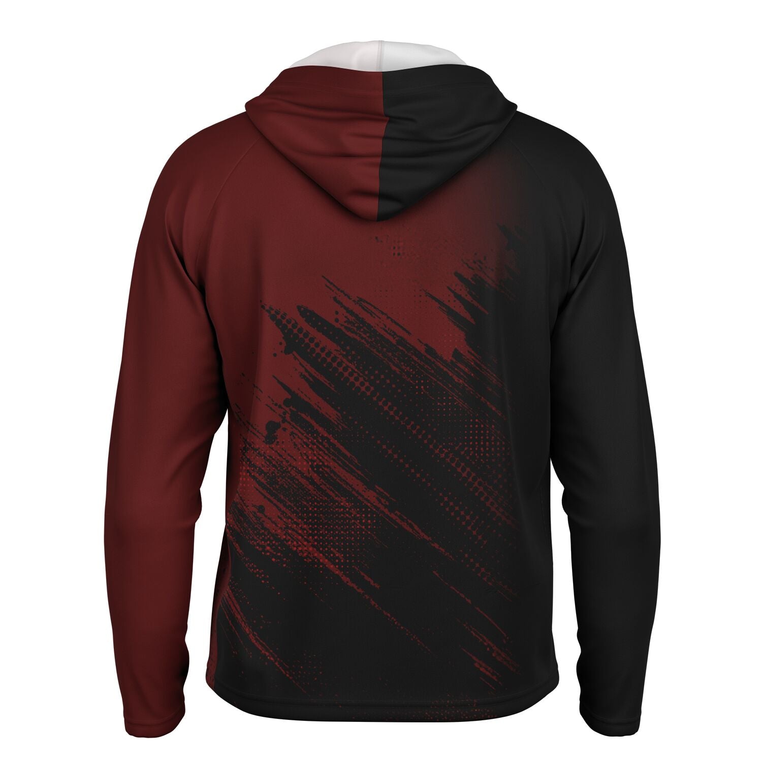 Jiffy Lube Black and Maroon Men's Long Sleeve Hooded Performance Shirt