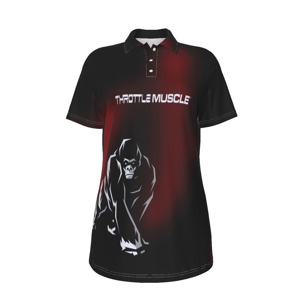 Throttle Muscle Women's Engine Armor All-Over Print Women's UV Protection POLO Shirt