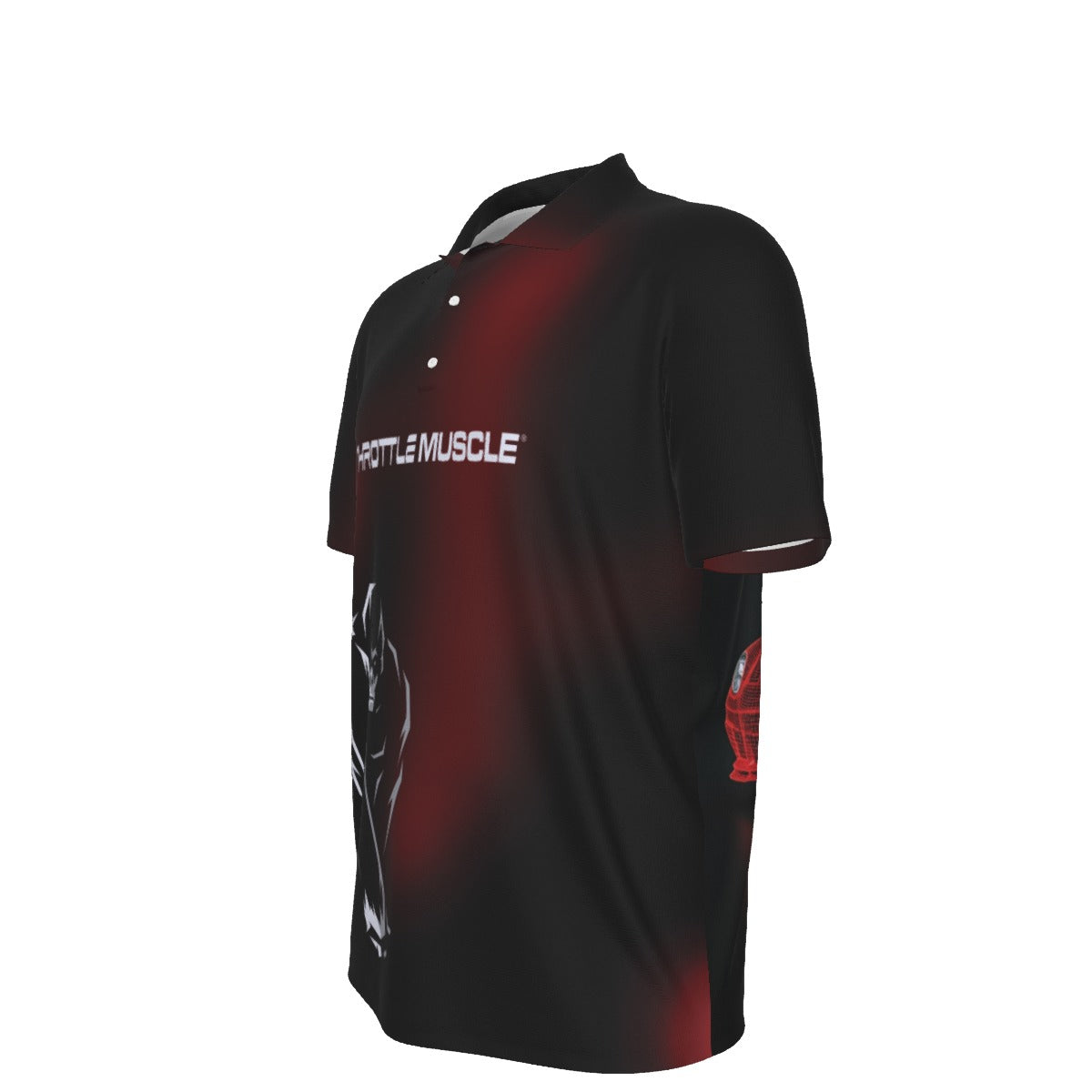 Throttle Muscle Men's Engine Armor All-Over Print Men's UV Protection POLO Shirt