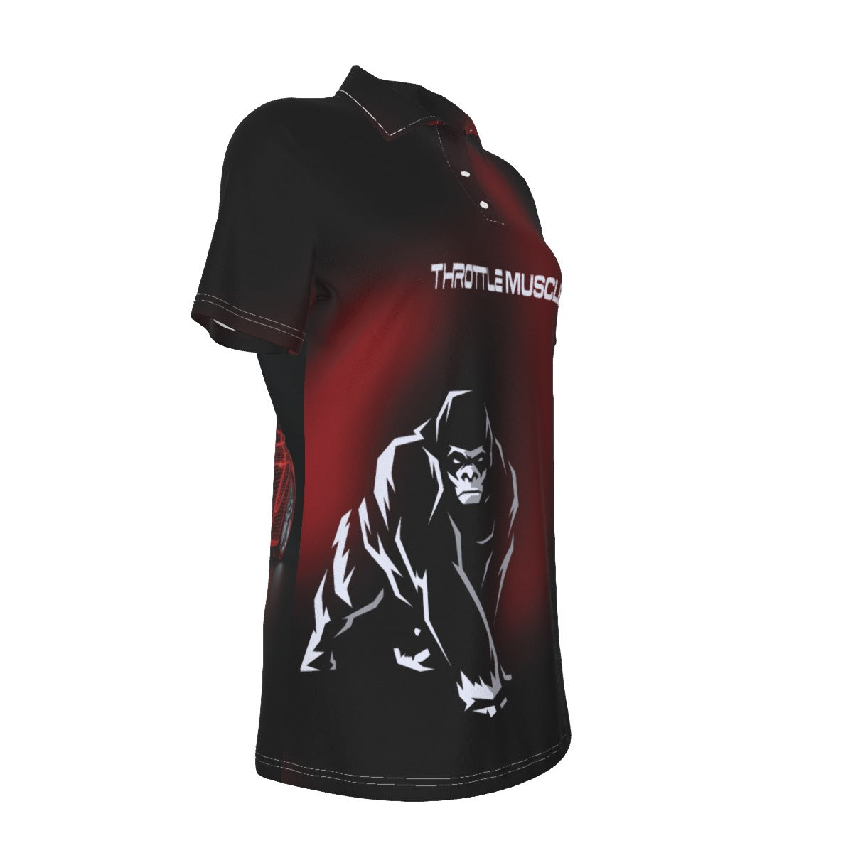 Throttle Muscle Women's Engine Armor All-Over Print Women's UV Protection POLO Shirt