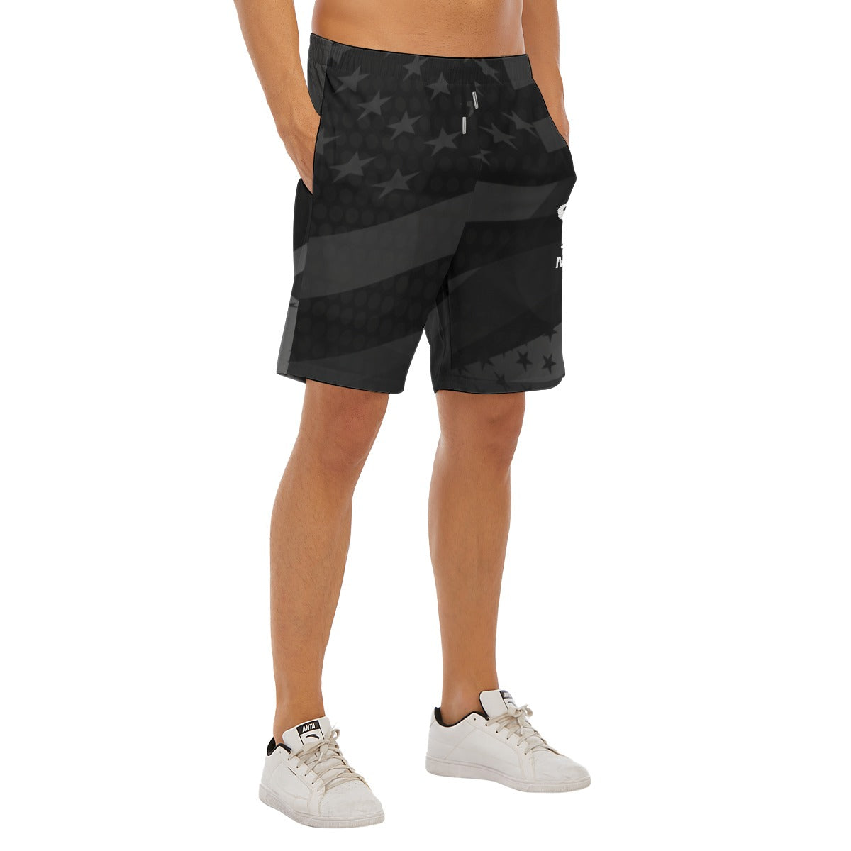 All-Over Print Men's Beach Shorts With Elastic Waist