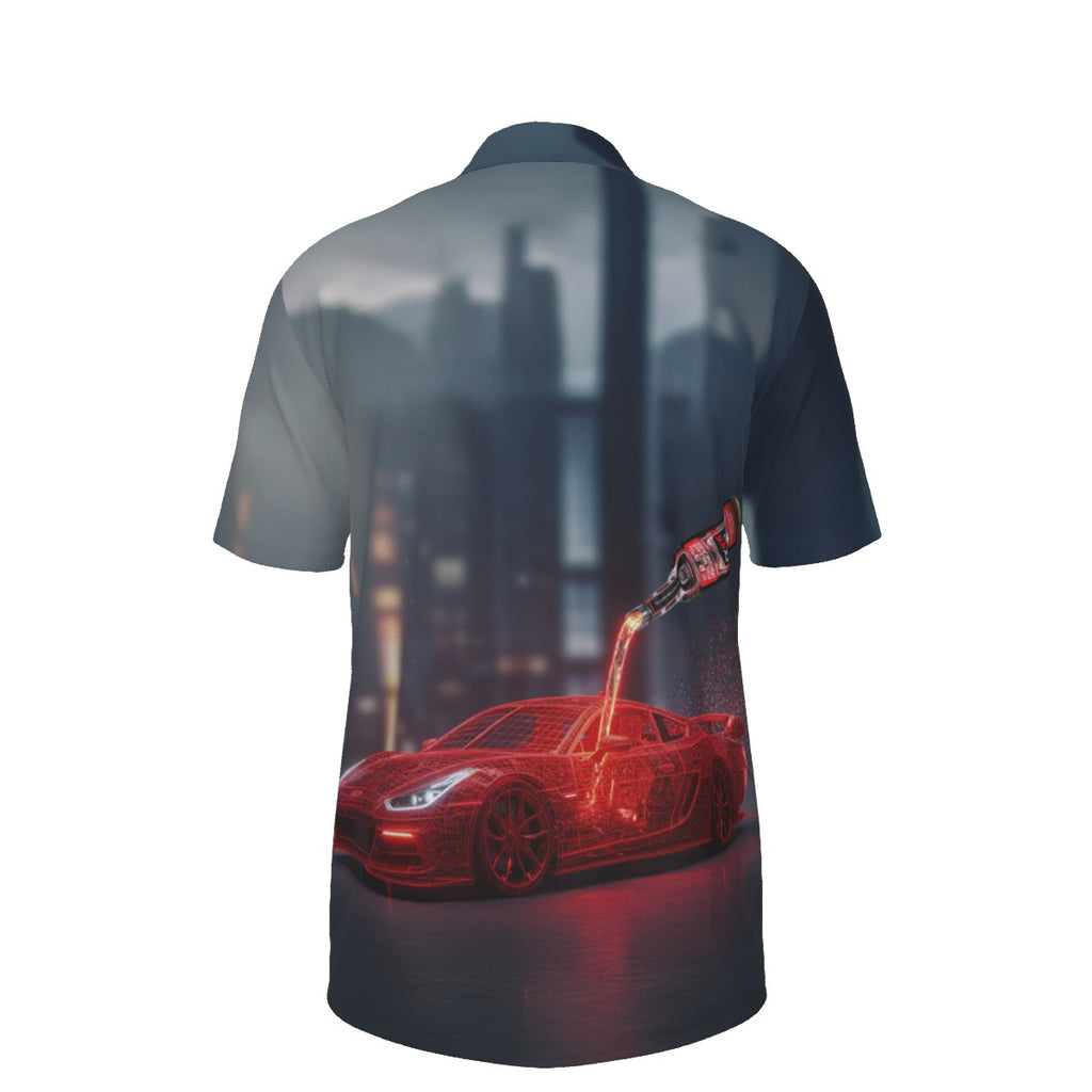 Throttle Muscle Men's FX805 All-Over Print Men's UV Protection POLO Shirt