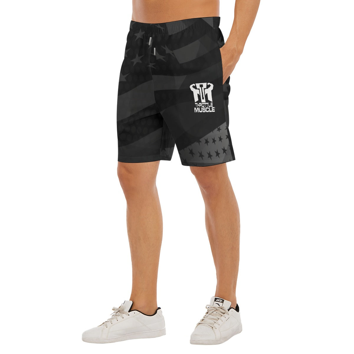 All-Over Print Men's Beach Shorts With Elastic Waist