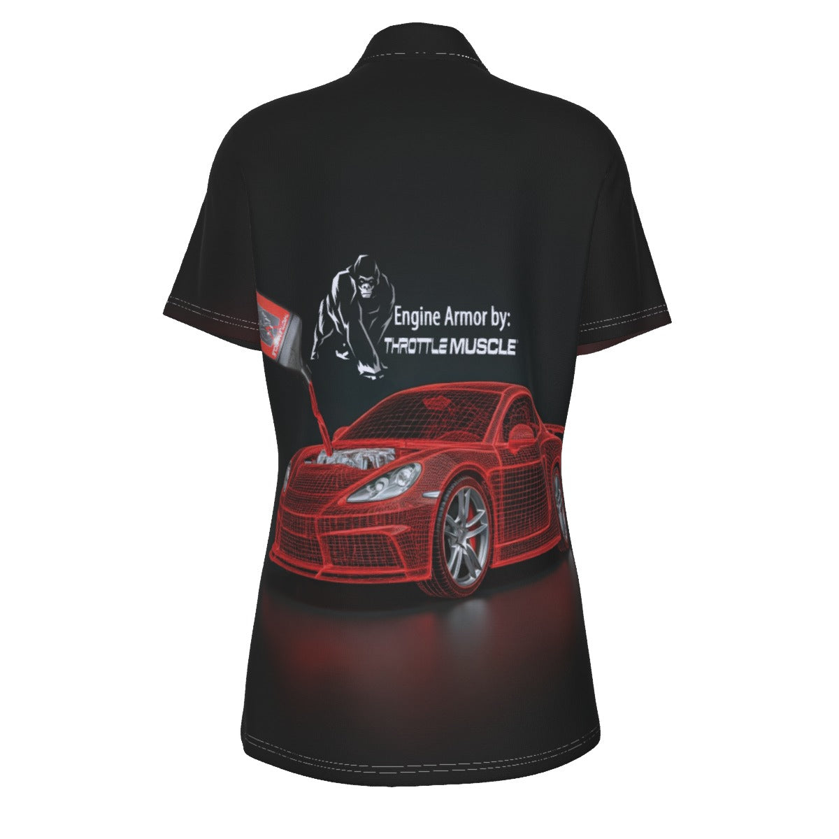 Throttle Muscle Women's Engine Armor All-Over Print Women's UV Protection POLO Shirt