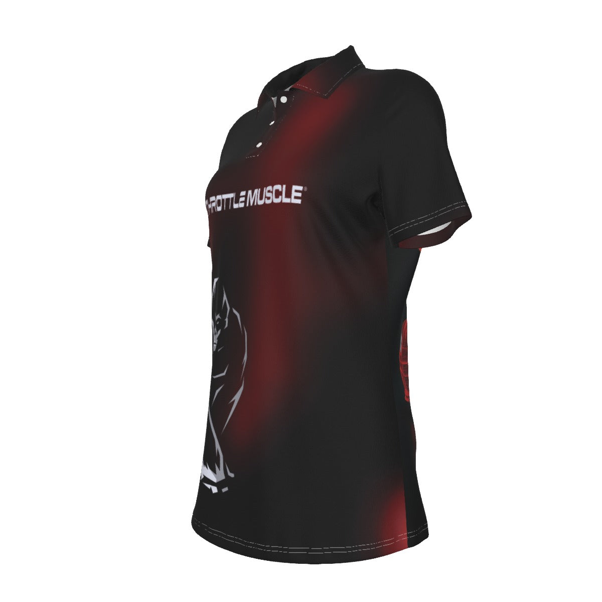 Throttle Muscle Women's Engine Armor All-Over Print Women's UV Protection POLO Shirt