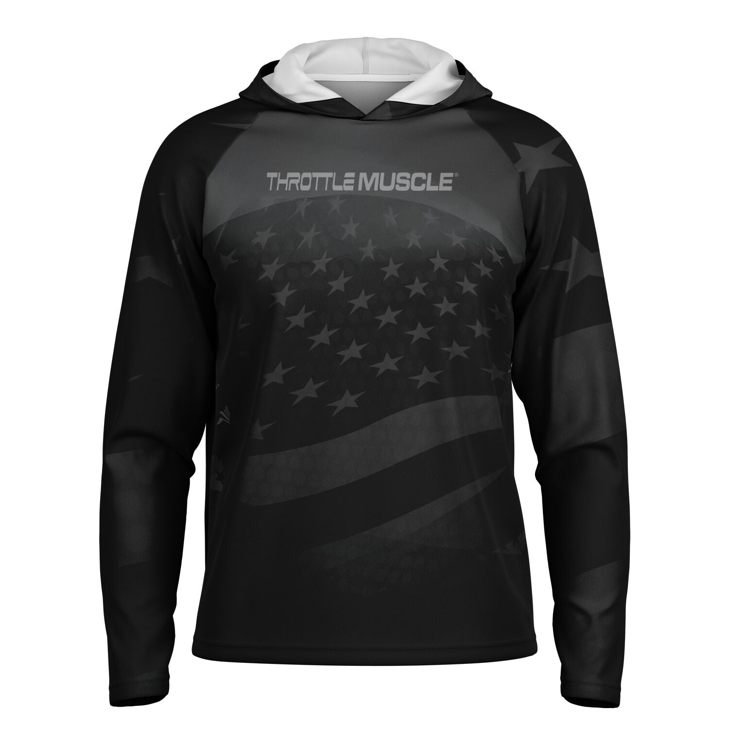 Throttle Muscle Men's Grunge Flag Performance Shirt Hoodie