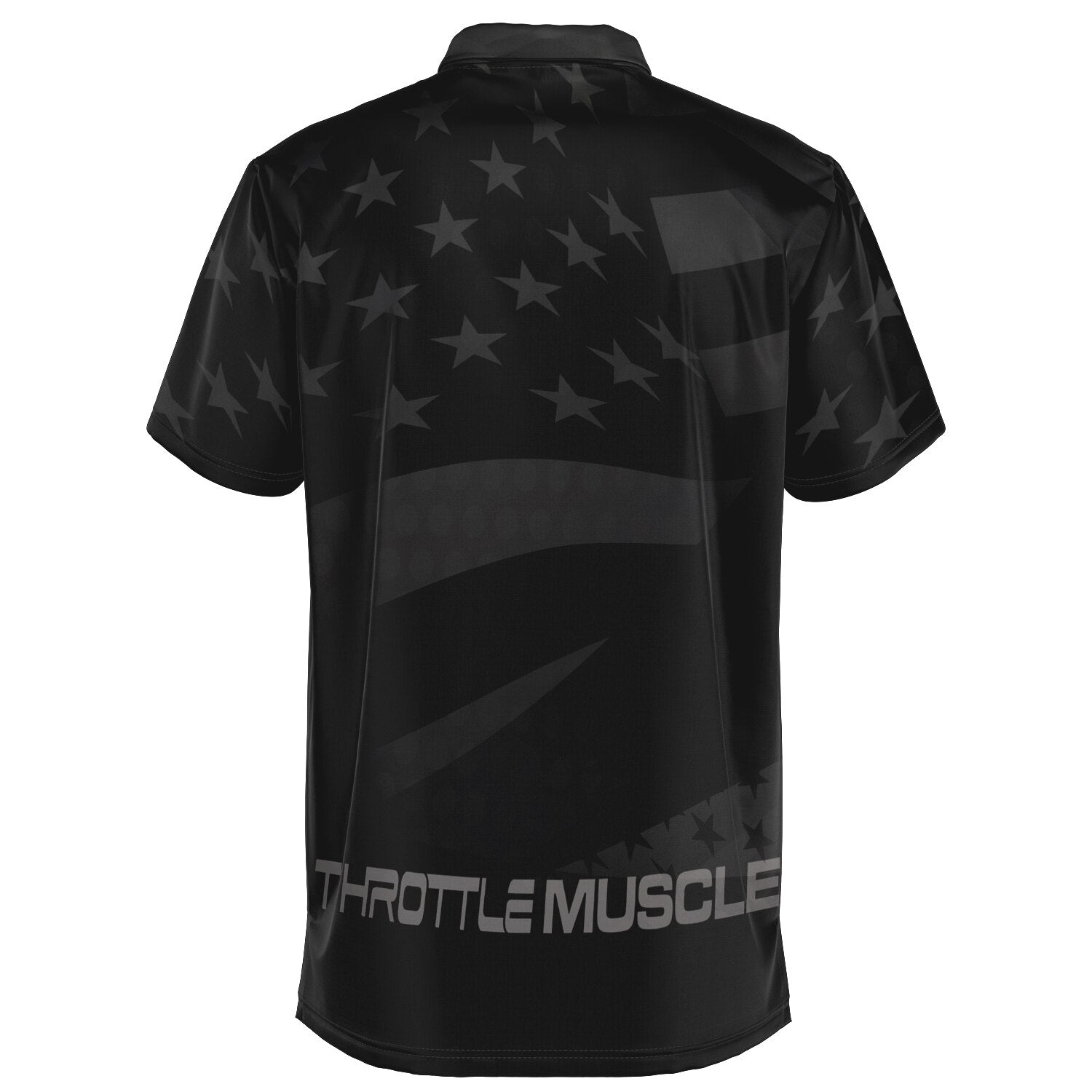 Throttle Muscle Men's Grunge Flag Polo Shirt