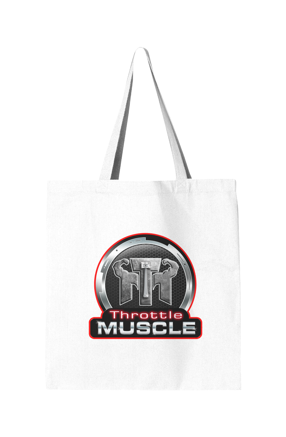 Promotional Tote with Throttle Muscle Logo Printed