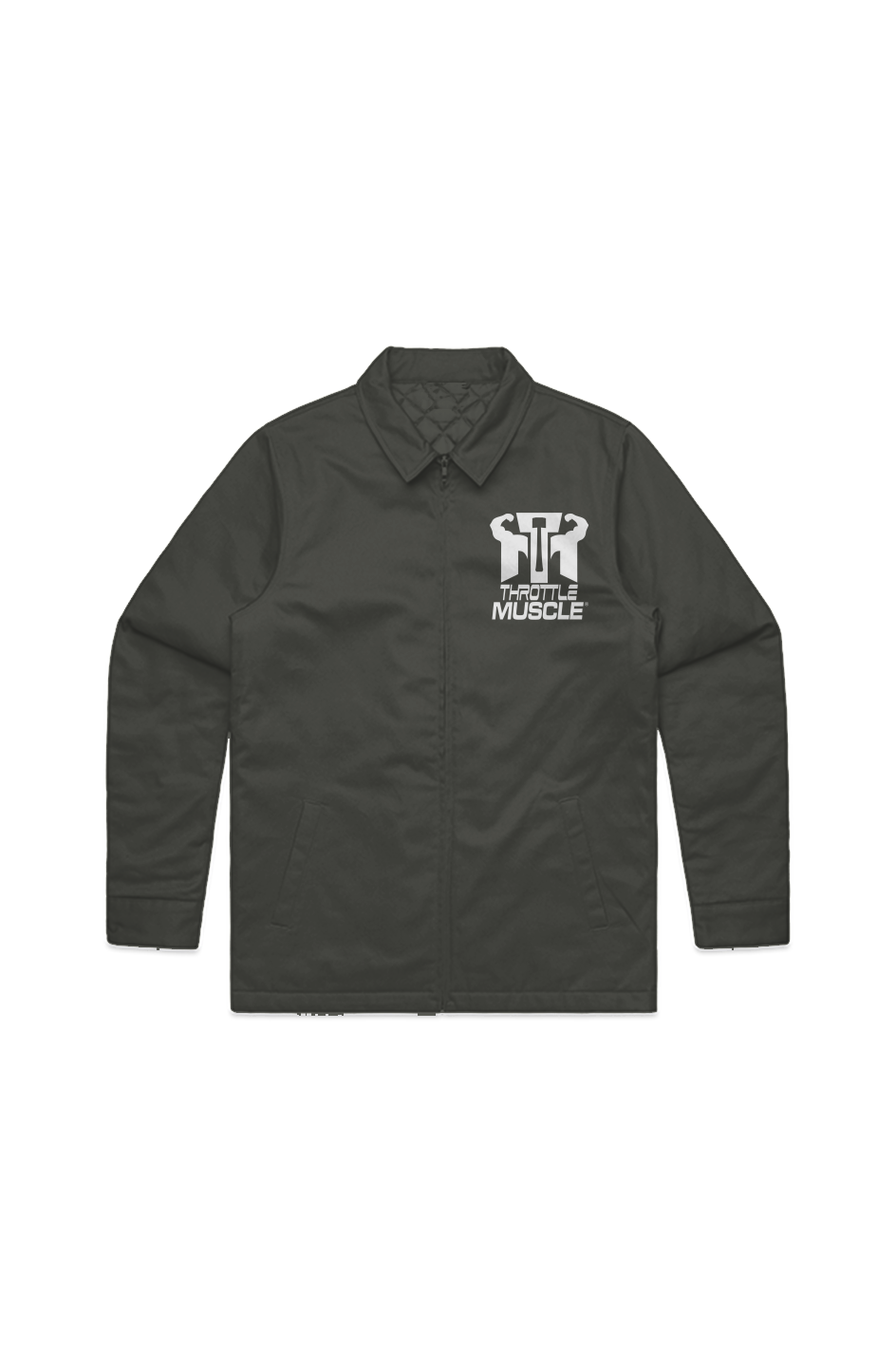 Mens Service Jacket with Throttle Muscle Embroidery - Nice Work Coat