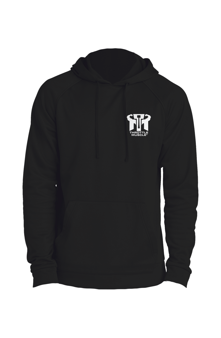 Re-Compete Fleece Pullover Hoodie Throttle Muscle White Embroidered