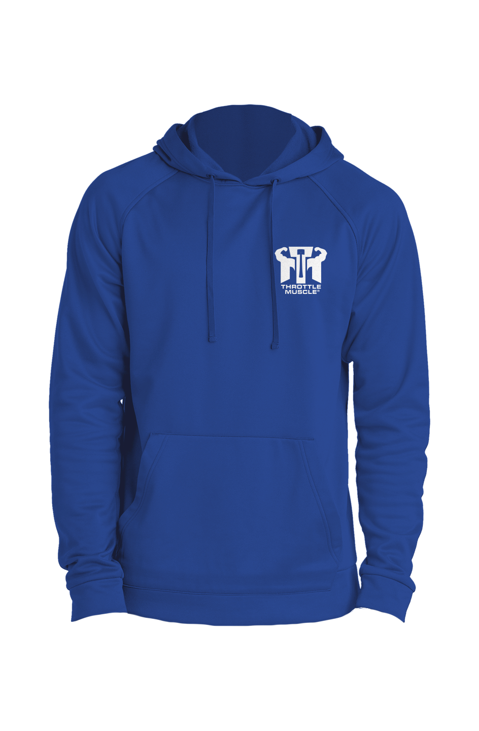 Re-Compete Fleece Pullover Hoodie Throttle Muscle White Embroidered