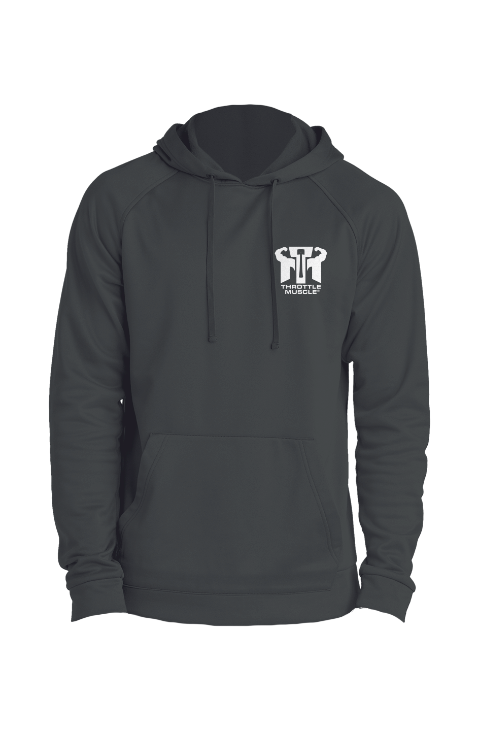 Re-Compete Fleece Pullover Hoodie Throttle Muscle White Embroidered