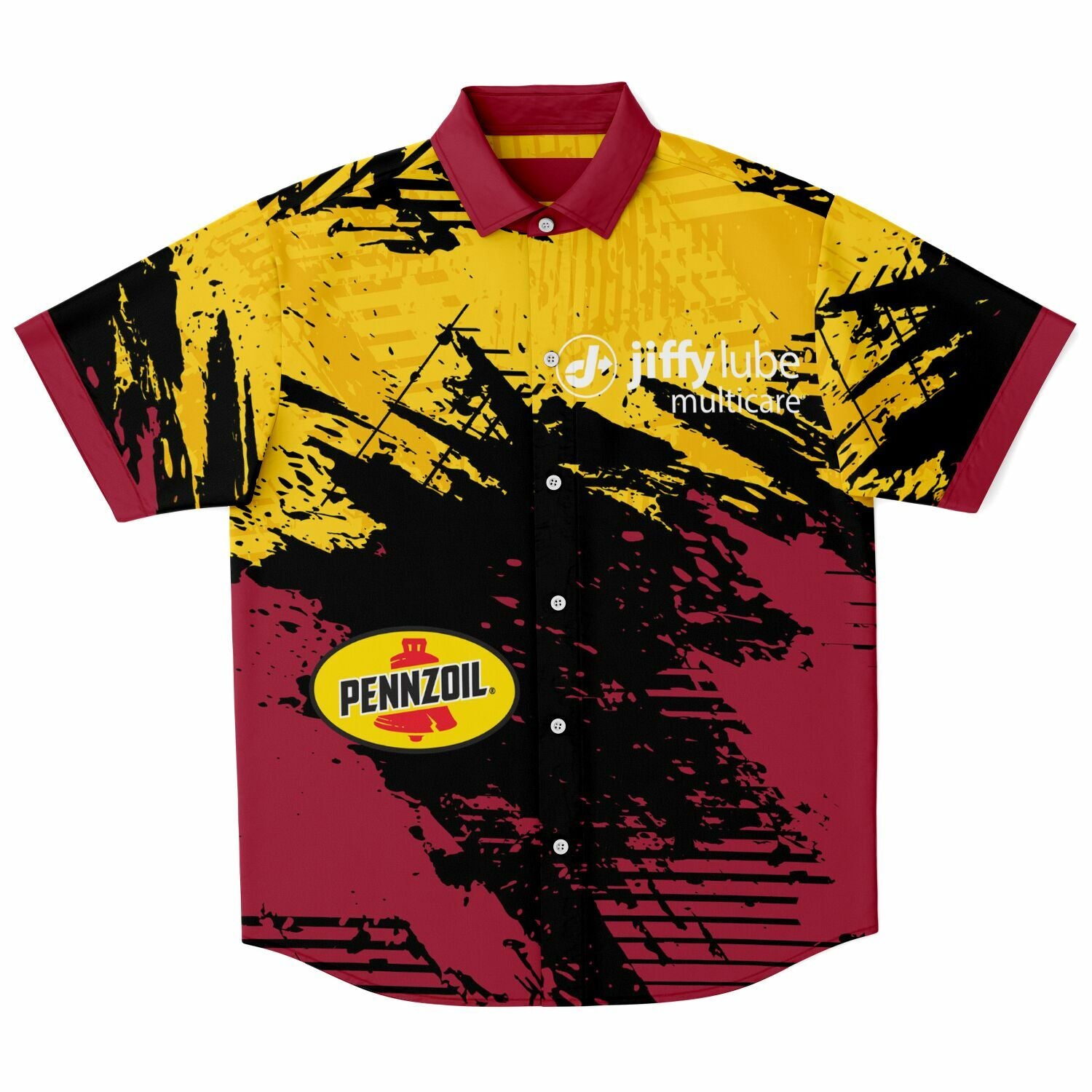 Jiffy Lube Pennzoil Collab Men's Button Up Short Sleeve Shirt
