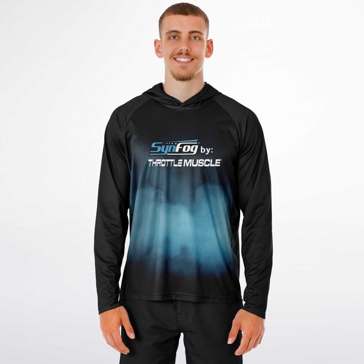 SynFog by Throttle Muscle Men's Long Sleeve Hooded Performance Shirt