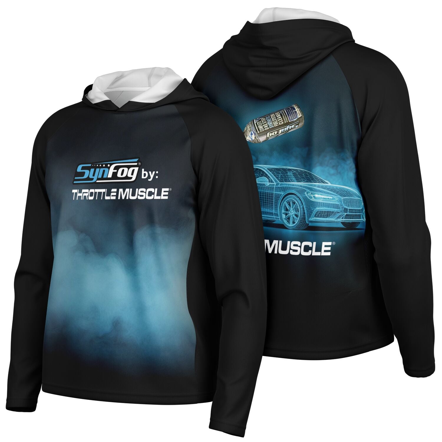 SynFog by Throttle Muscle Men's Long Sleeve Hooded Performance Shirt