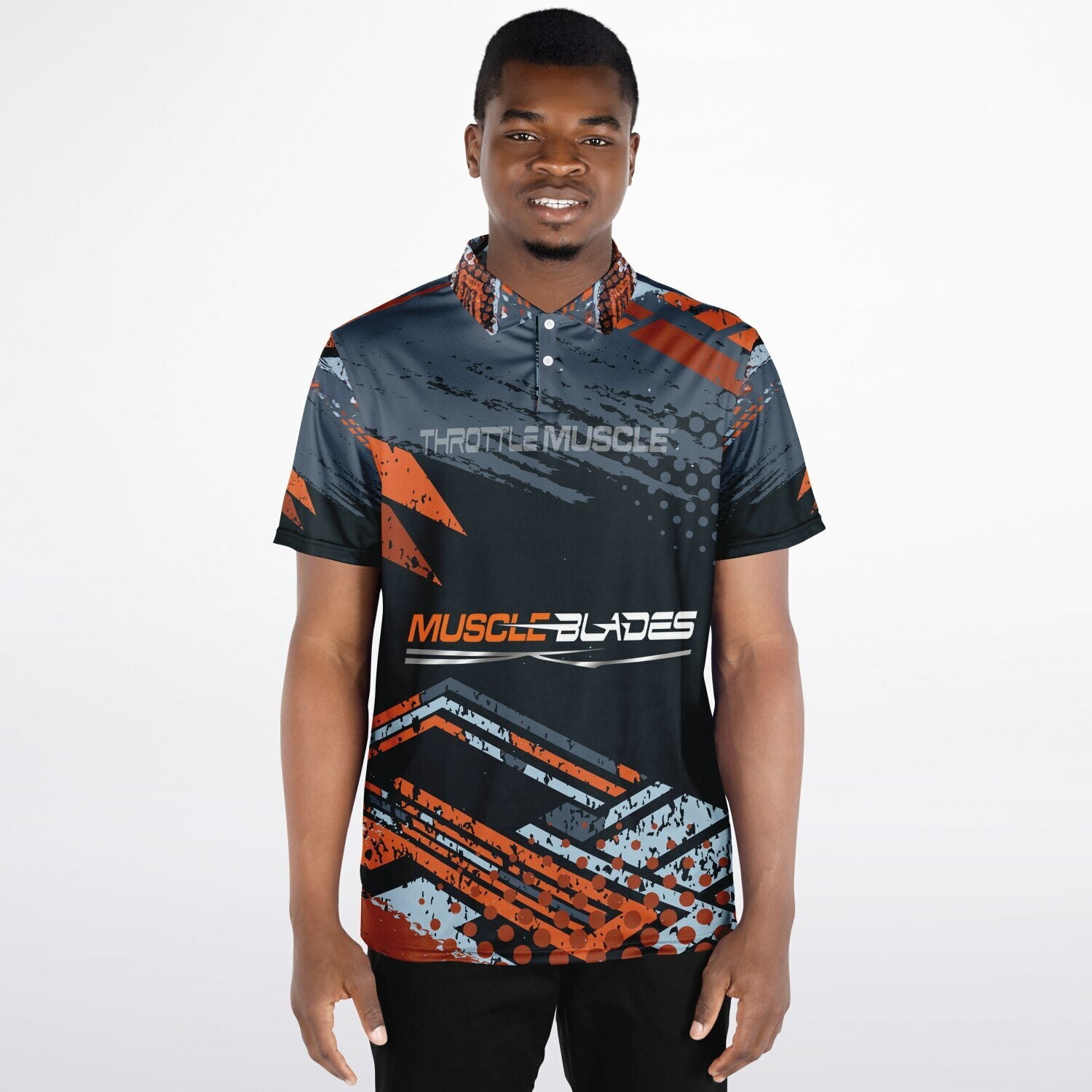 Throttle Muscle Muscle Blades Branded Men's Polo Shirt