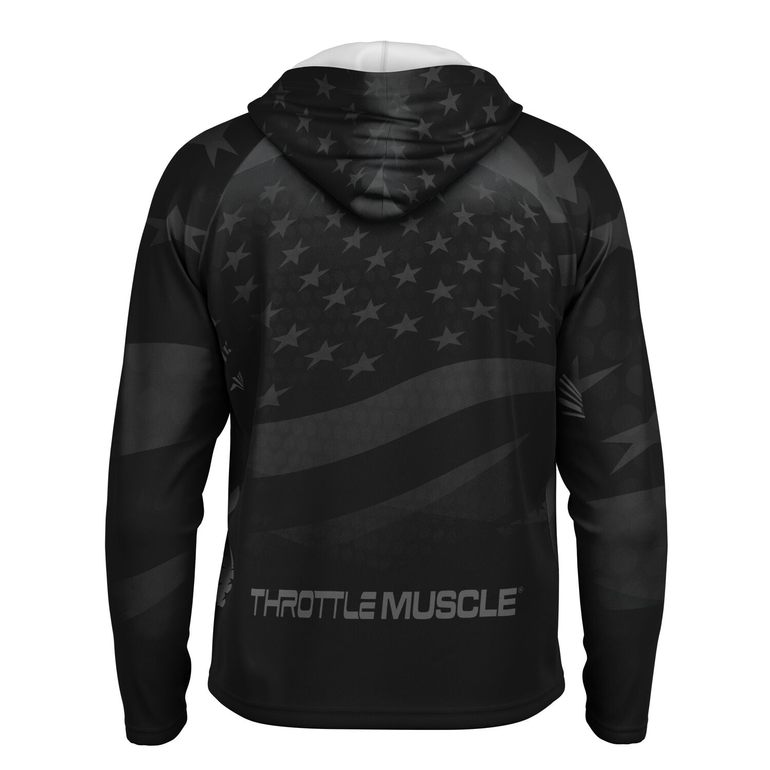 Throttle Muscle Men's Grunge Flag Performance Shirt Hoodie