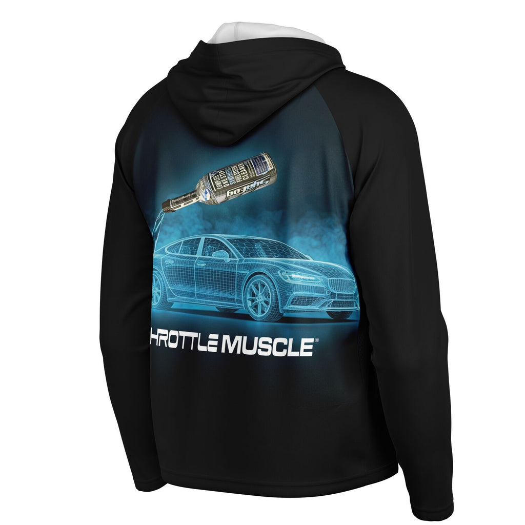 SynFog by Throttle Muscle Men's Long Sleeve Hooded Performance Shirt