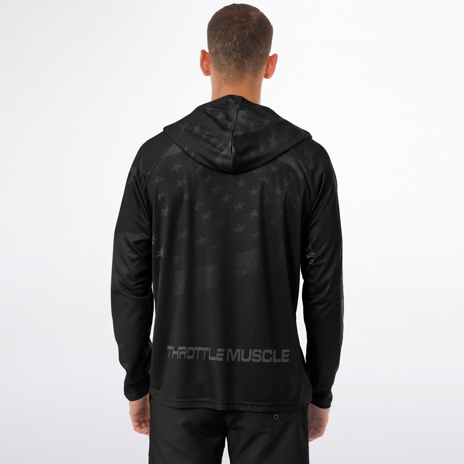 Throttle Muscle Men's Grunge Flag Performance Shirt Hoodie