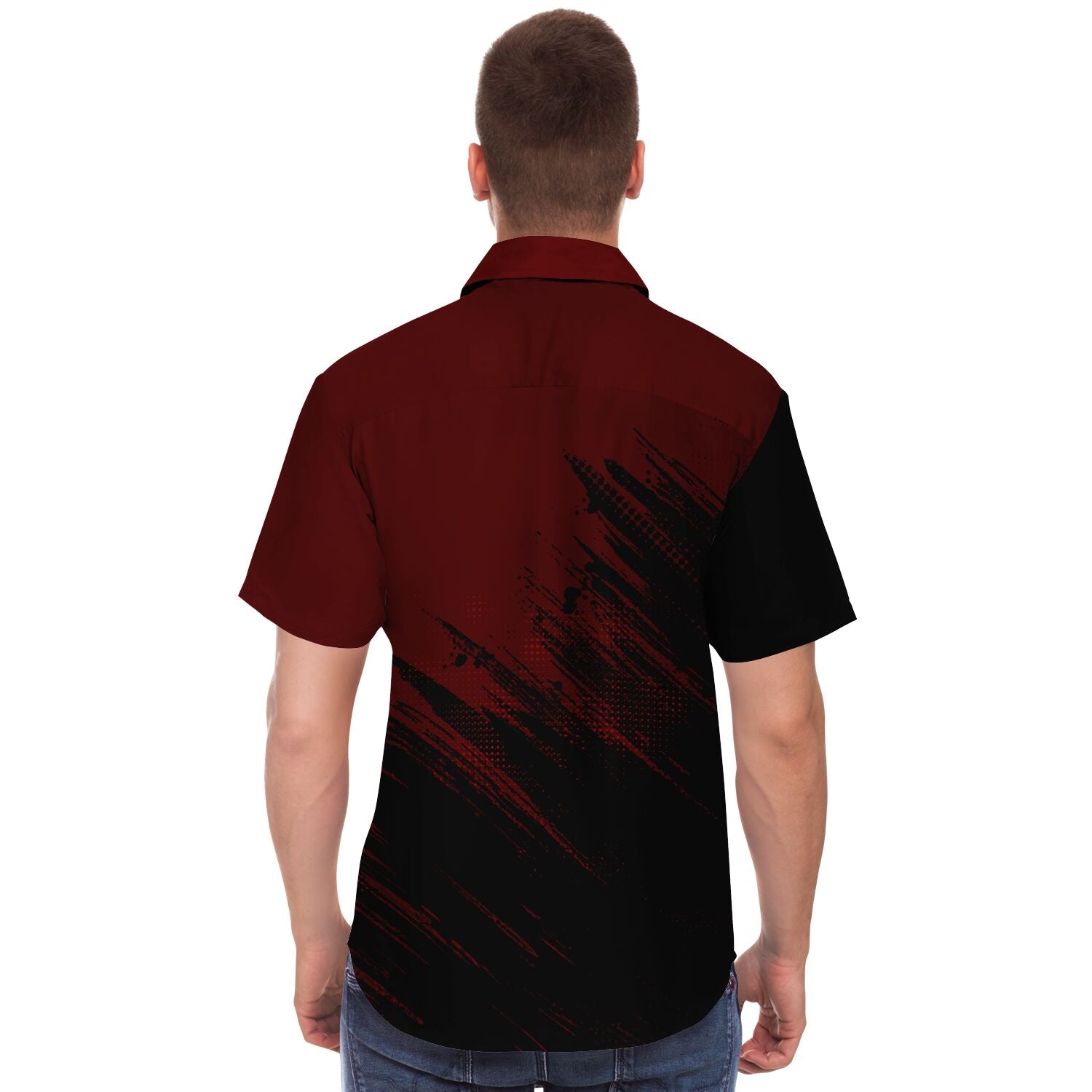 Jiffy Lube MultiCare Men's Black and Maroon Button Down Shirt