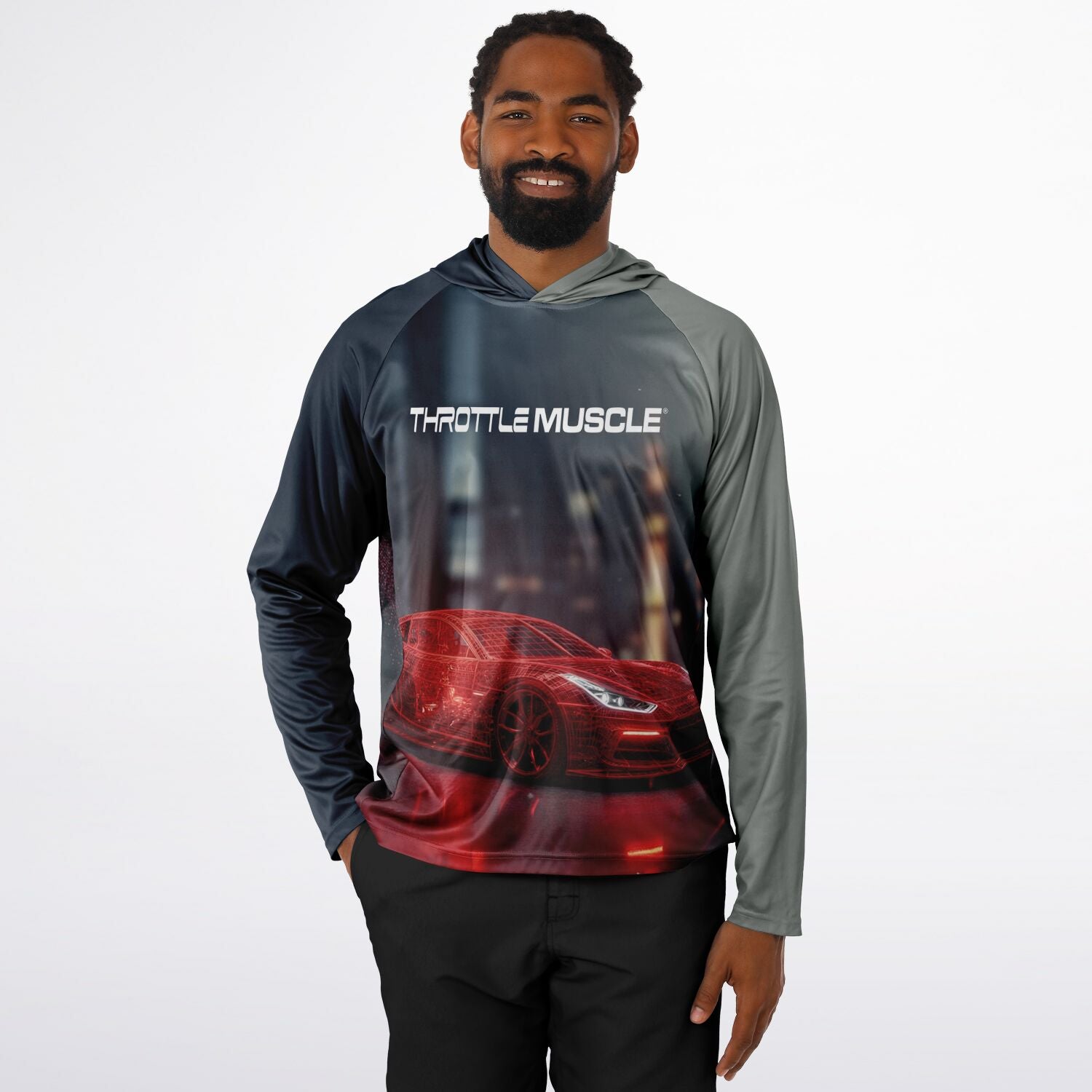 FX805 Men's Long Sleeve Hooded Performance Shirt