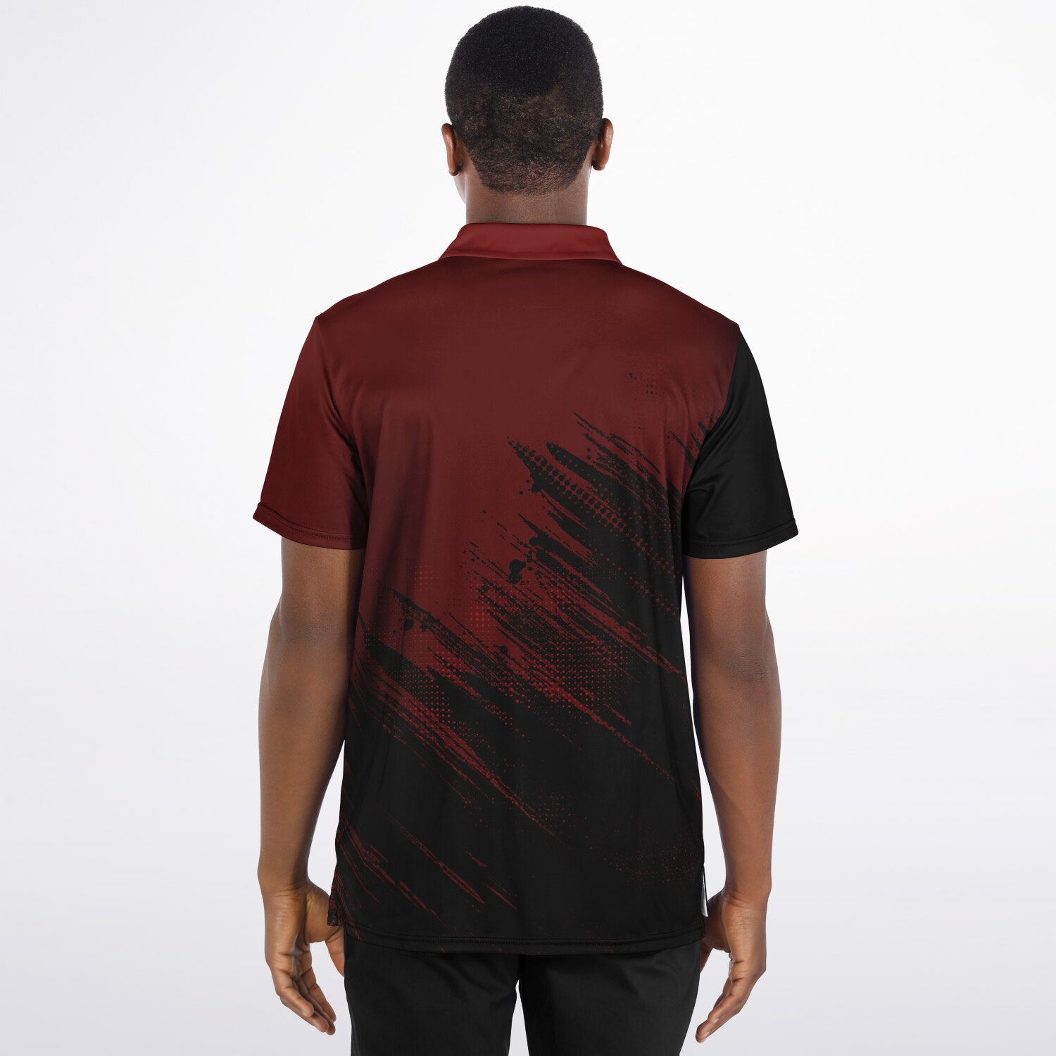 Jiffy Lube Black and Maroon Men's Polo Shirt Design 1